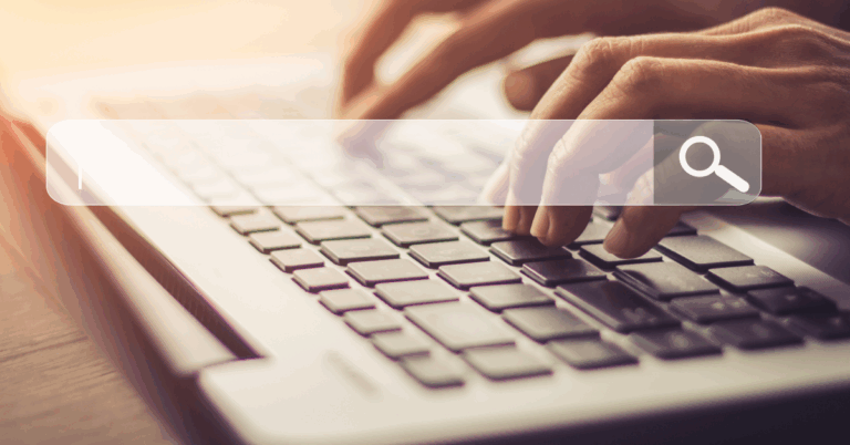 Image of laptop with search bar to annouce the Pluginize update of WP Search with Algolia 2.9.0
